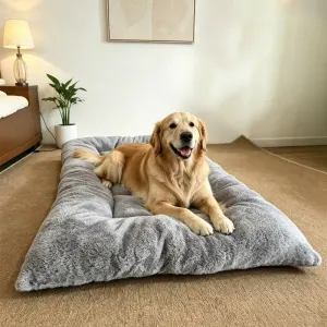 60 x 120CM Large Plush Pet Bed Mat for Dogs & Cats – Light Grey Double-Sided Soft Cushion, Breathable Moisture-Resistant Sleeping Pad for Small, Medium & Large Pets