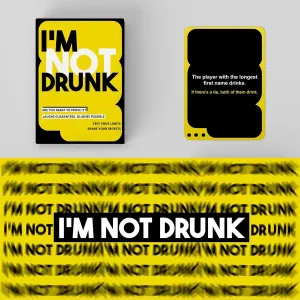 I’M NOT DRUNK Drinking 55-Card Game – Compact Party Fun Multiple Players Drinking Card Game Set for Friends, Couples & Game Nights