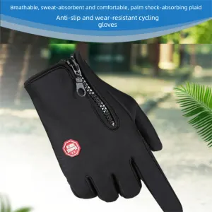 Purple M size Winter Outdoor Cycling Gloves – Touch Screen Compatible Windproof Waterproof Non-Slip Palm Thermal Fleece Gloves for Cycling, Skiing, Hiking and Sports