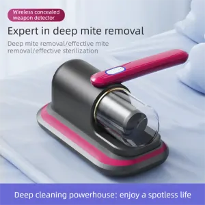 2-piece Home Cleaning  Bundle – Red UV Mattress Mite Vacuum Cleaner & White Cordless Handheld Stick Vacuum Set, Wireless Rechargeable Home Car Pet Hair Cleaning Kit