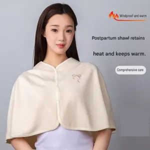 2 pcs Relaxing Winter Set – Beige Nursing Cape and White Mini Humidifier Soothing – Soft Postpartum Shawl & 650ml USB Air Humidifier for Home Comfort, Relax Self Care Present for Women