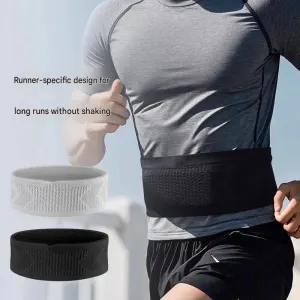 Grey M Size Running Waist Belt – High Stretch Spandex Nylon Blend, 360-Degree Storage Pocket, Breathable Mesh Design for Running and Gym Use