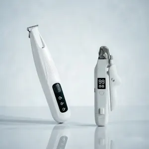 2 in 1 Pet Nail Clipper and Paw Trimmer Set USB Rechargeable Dog Cat Grooming Kit with LED Display Low Noise Nail Grinder and Foot Hair Clipper