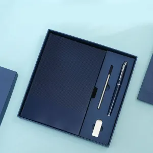 A5 Business Notebook Gift Set with 8GB USB Drive Executive Journal Pen Set Premium Office Meeting Notebook Gift Box