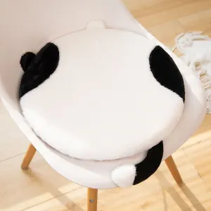 40cm Round Cat-Themed Seat Cushion (Black and White Cat) — Slow-Rebound Memory Foam, Soft Plush, Washable — Ideal for Office Chairs, Bedrooms, Dorms, and Reading Nooks