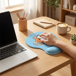 Ergonomic Gel Wrist Support Mouse Pad Cat pattern (I’m ok!)  Soft Silicone Wrist Rest Desk Accessory for Office Home Gaming Comfortable Non Slip Ergonomic Computer Use
