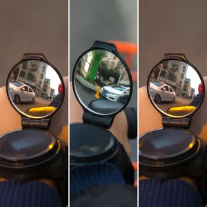 Bicycle Wrist Rearview Mirror 360 Rotatable – Adjustable Wrist Mounted Convex Cycling Mirror, 360 degree Rotation, Arm Strap Handlebar Mount, Cycling Safety for Urban Commuting and Travel Use