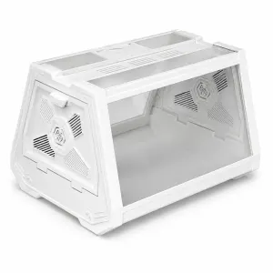 With Double Door Opening and Ventilation for Small Reptiles, Amphibians and Plants – Large, White