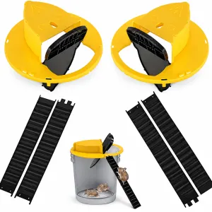 2 Pack Auto Reset Flip-Lid Rat Trap for 5 Gal Bucket, Reusable Indoor & Outdoor Humane Rodent Catcher, No Poison Safe and Easy-Use