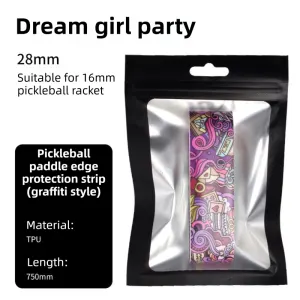Pickleball Paddle Edge Guard Tape, Flexible TPU Frame Protector Strip for 16mm Pickleball Racket, Cool Art Design Anti-Scratch Bumper with Paint Chip Protection (750 × 28 mm) – Style 5