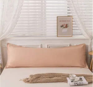 Champagne Washed Cotton Linen Long Pillowcase - Extra Long Soft Breathable Pillow Cover, Machine Washable for Double and Couple Pillows