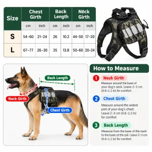 Camuflage Dog Saddle Bag Harness with Dual Storage Pouches & Central Bottle Buckles (L Size) – Adjustable Nylon Walking Backpack Harness, Reflective Strips and D-Ring for Small Medium Large Dogs