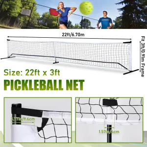 22 x 3ft Pickleball Replacement Net – Durable Polyester Training Net with Adjustable Straps, Portable Replacement Netting for Outdoor and Backyard Pickleball Courts Use