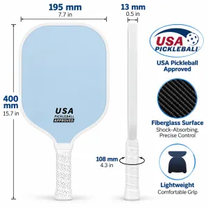 4-Piece Green Pickleball Training Set – Lightweight Fibreglass Paddle with TPU Edge, Rebound Trainer Base, 2pcs 40-Hole Balls and 4m Training Cord for Outdoor Play