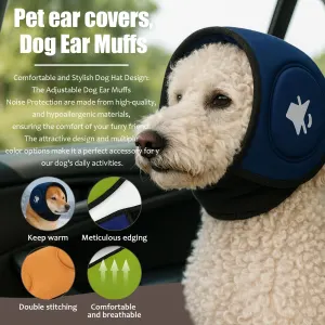 Blue M Size Dog Anxiety Relief Set – Breathable Mesh Calming Vest and Noise Reducing Earmuffs for Dogs, Thunderstorm and Fireworks Stress Support