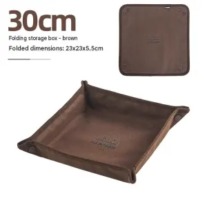 Folding Camping Storage Tray - 600D Oxford Cloth Portable Snap Organizer for Keys and Small Items, Durable Outdoor Travel Accessory