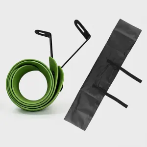 Universal Bicycle Rain Protection Kit - Rollable Green TPE Mudguards & Black Waterproof Handlebar Cover Set for Mountain and Commuter Bikes