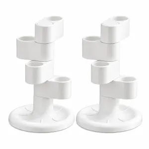 2 PCS 360 Rotating Toothbrush Holder - Vertical Layered Storage Stand with Anti Slip Base for Electric Toothbrushes and Bathroom Sink Countertop Organiser