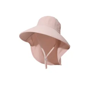 Women’s Wide Brim Sun Hat with Neck Flap – Foldable Outdoor Shade Hat with Adjustable Chin Cord, Extended Neck Cover for Beach, Cycling and Travel – Pink