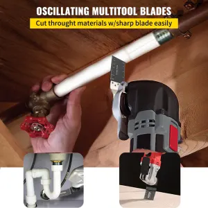 100PCS Oscillating Saw Blades, Quick Release Multitool Blades Kit, HCS Tool Blades for Wood Plastic, Compatible with Dewalt Dremel Fein Worx Bosch Makita Milwaukee