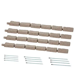 Faux Stone Landscape Edging 1180 x 95 x 57 mm Garden Lawn Edging for Walkway Brown
