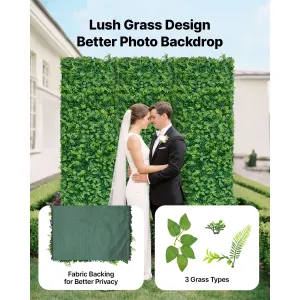 Artificial Plant Wall, 4 PCS 61 x 243.8 cm Artificial Boxwood Panels, Sun Protection Greenery Backdrop Privacy Hedge Fence, Fake Grass Screen for Wedding, Indoor, Outdoor Garden, Backyard