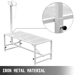 Livestock Stand 51×23 inches, Trimming Stand with Straight Head Piece, Goat Trimming Stand Metal Frame Sheep Shearing Stand Livestock Trimming Stands