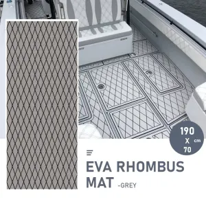 Adhesive Marine Decking EVA Foam Boat Flooring Teak Non-slip Mat Cuttable Deck Mat for Motorboat RV Yacht Kayak Surfboard 190cmx70cm Rhombus Grey