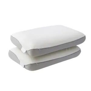 ROOMSENSE Reversible Dual-Sided Memory Foam Pillow, Ice-Cooling & Warm Fabric Sides, 55D Ultra-High Density Ergonomic Contour Pillow for Neck Pain Relief, Back & Side Sleepers