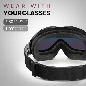OutdoorMaster OTG Ski Goggles - Over Glasses Ski/Snowboard Goggles for Men, Women & Youth - 100% UV Protection-OM-5