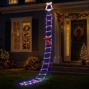 Jingle Jollys 3.5M Christmas Lights 300 LED Ladder Light with Santa Claus Decor