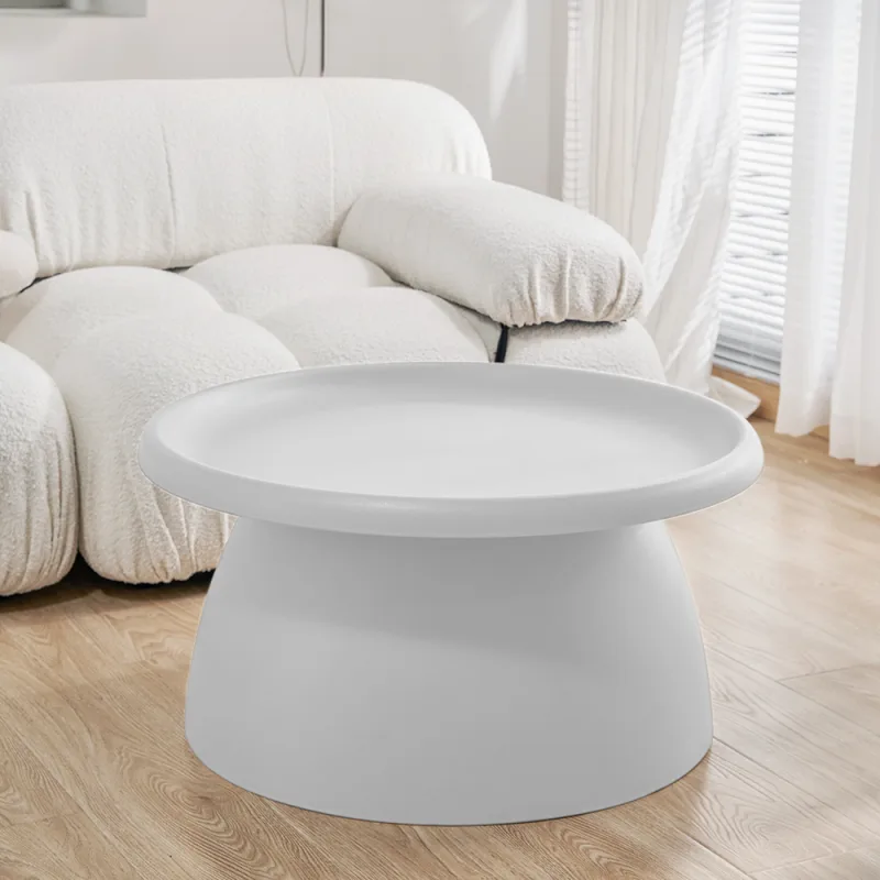 Artiss Coffee Table Round 71CM Plastic White Artiss Coffee Table Round 71CM Plastic White