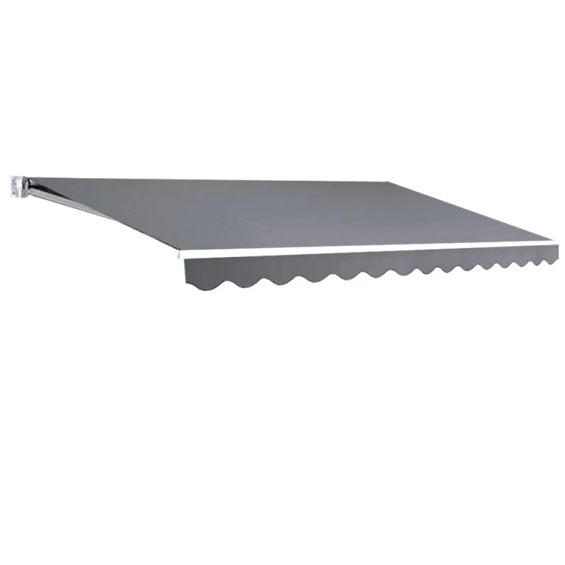 Instahut Retractable Folding Arm Awning Manual Sunshade 3Mx2.5M – Pearl Grey