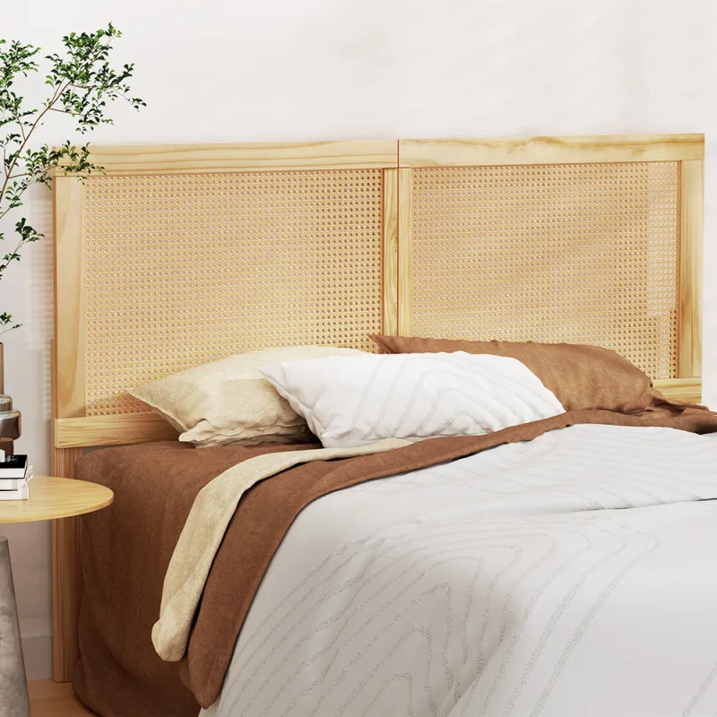 Artiss Bed Head Headboard Queen Rattan - RIBO Pine Artiss Bed Head Headboard Queen Rattan - RIBO Pine