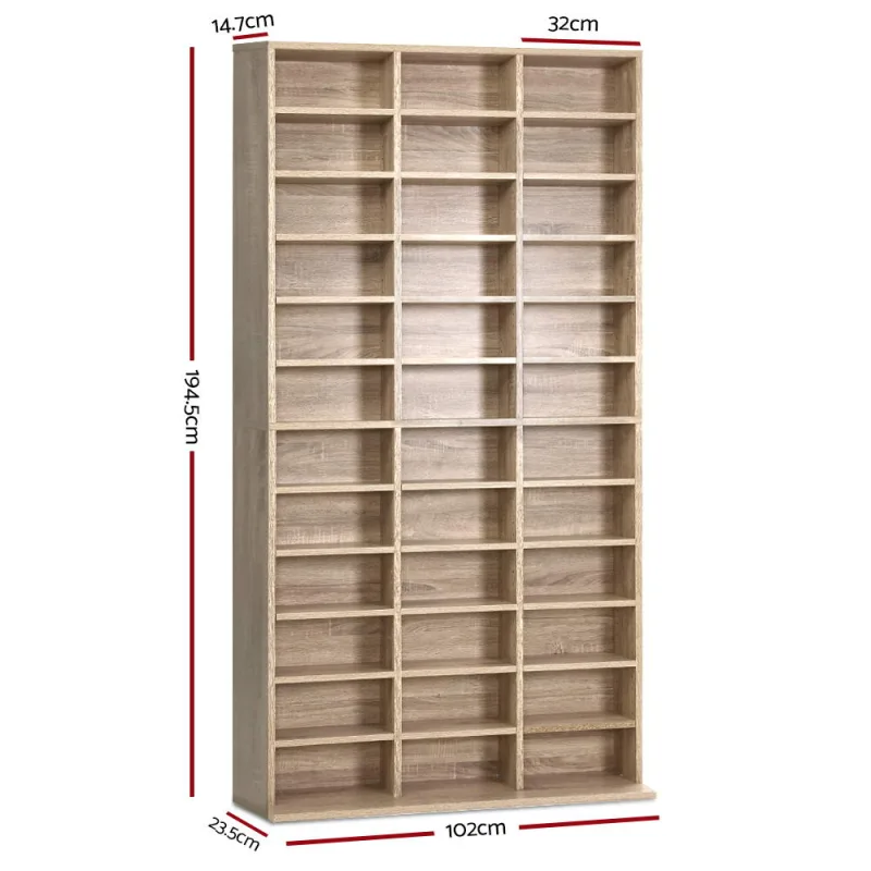 Artiss Bookshelf CD Storage Rack – BERT – Oak