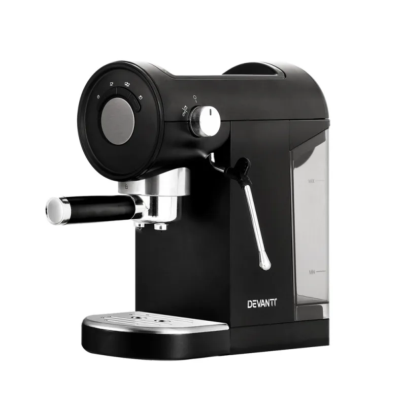 Devanti 20 Bar Coffee Machine Espresso Cafe Maker Black Devanti 20 Bar Coffee Machine Espresso Cafe Maker Black