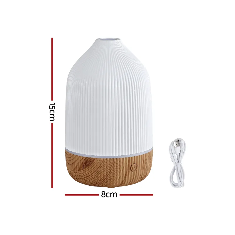 Devanti Ultrasonic Aroma Diffuser Aromatherapy 100ml LED Lights Iron Humidifier Forest