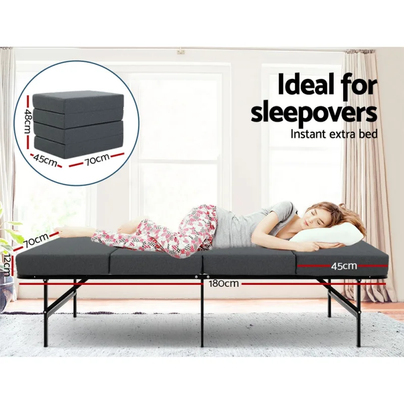 Giselle Bedding Foldable Mattress Folding Foam Single – Grey