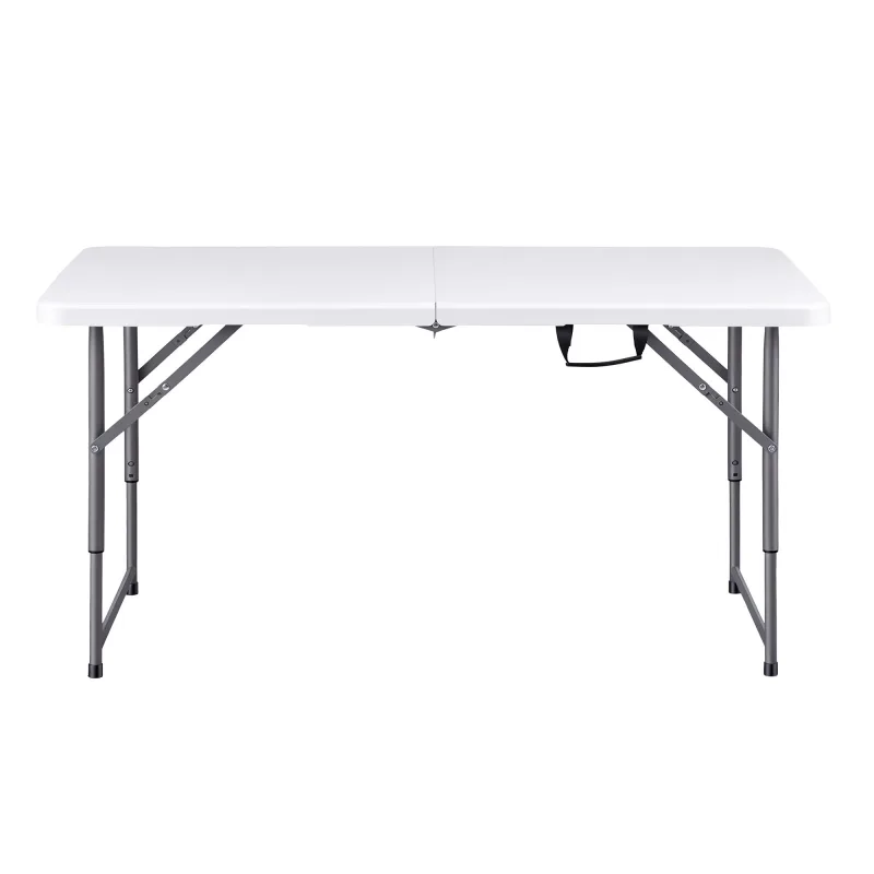 Gardeon 123cm Folding Table Portable Fold-in-Half with Handle Camping Picnic Adjustable Height