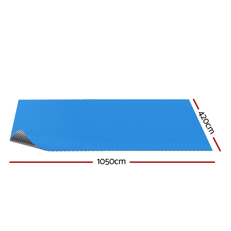 Aqua Buddy Pool Cover 600 Micron Bubble Heat Solar Blanket Blue Silver 10.5×4.2m