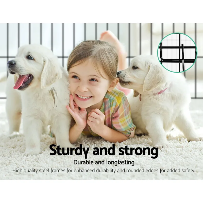 i.Pet 24″ 8 Panel Dog Playpen Pet Fence Exercise Cage Enclosure Play Pen