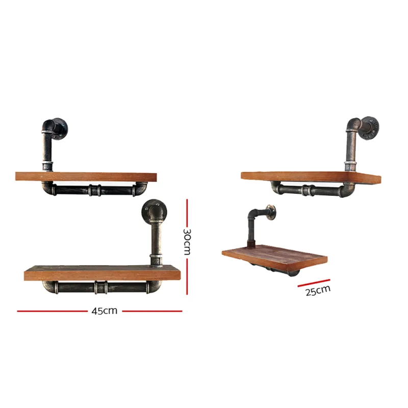 Artiss Floating DIY Pipe Shelf 3 Tiers – IONA