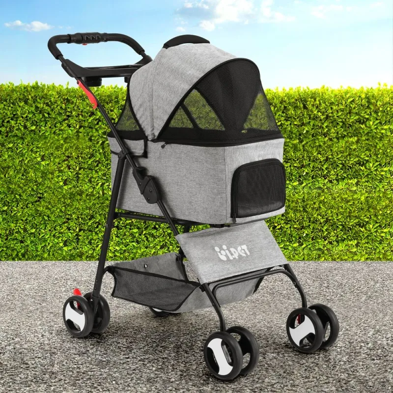 i.Pet Pet Stroller Dog Pram Cat Carrier Travel Large Pushchair Foldable 4 Wheels i.Pet Pet Stroller Dog Pram Cat Carrier Travel Large Pushchair Foldable 4 Wheels