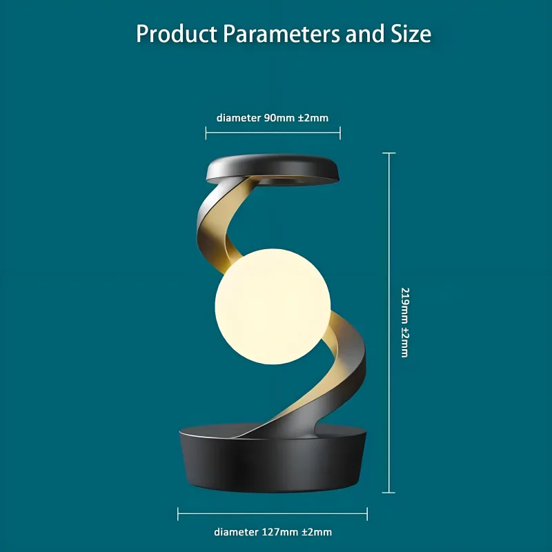 Rotating Levitating Night Light with RGB Colors & Wireless Charging: 1-Second Palm-Activated Spin, Motion-Sensing – Futuristic Lighting for Australian Bedrooms & Offices