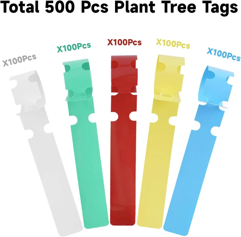 500 Pcs White Plastic Plant Tree Tags Nursery Garden Lables 2x20cm Wrap Around Hanging Tags Nursery Garden Stakes Large Writing Surface