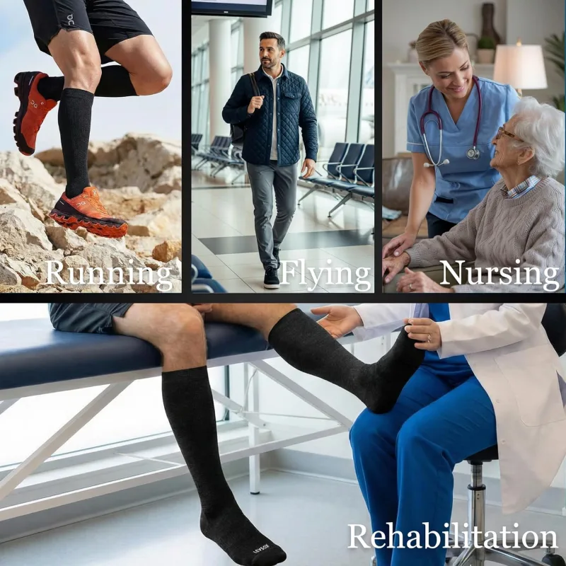 Bamboo Viscose Graduated Compression Socks for Women&Men – Chioned Knee-High 20-30 mmHg Support Socks