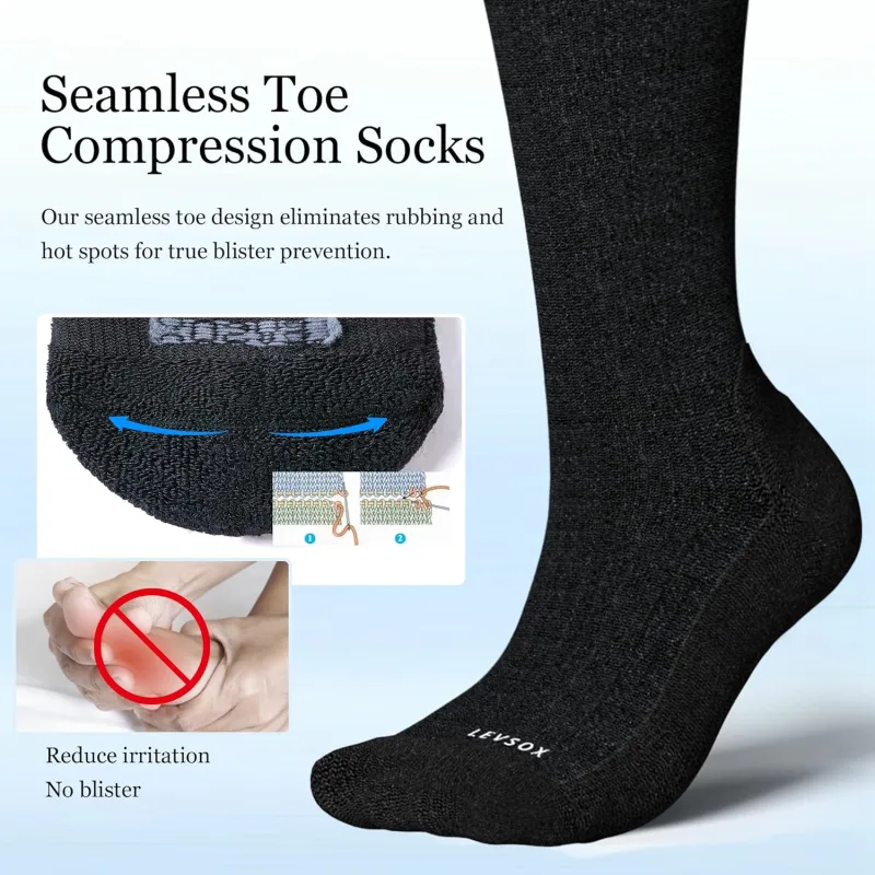 Bamboo Viscose Graduated Compression Socks for Women&Men – Chioned Knee-High 20-30 mmHg Support Socks