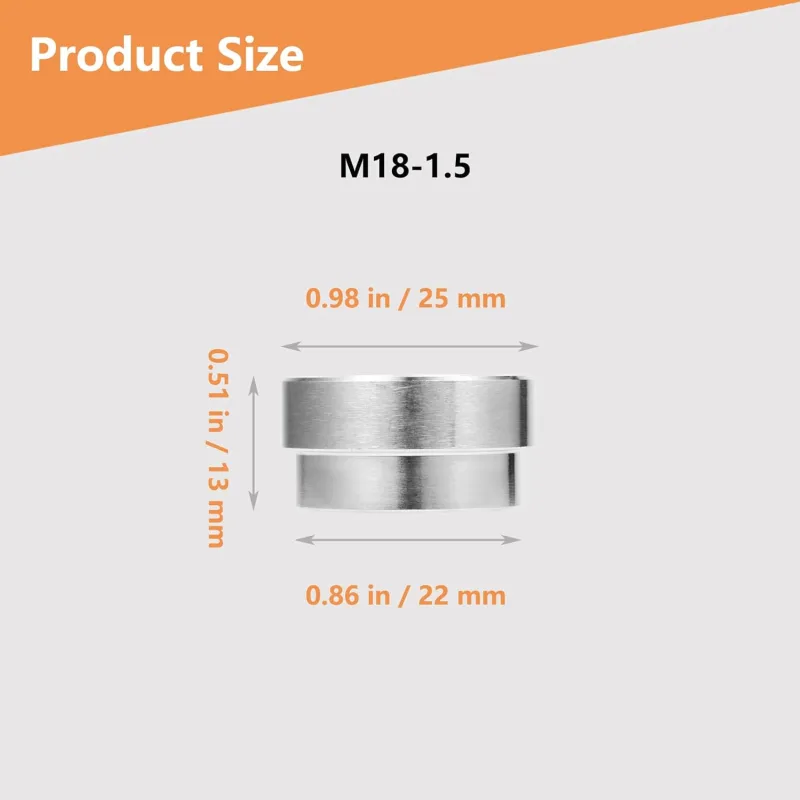 4 Pcs O2 Sensor Bung, 304 Stainless Steel M18x1.5 O2 Bung Weld in, Oxygen Sensor Bung Stepped Style