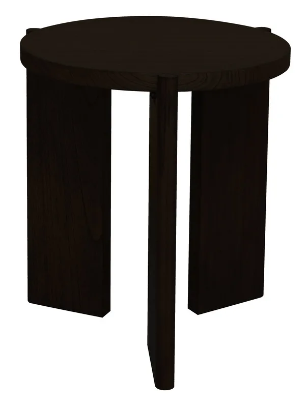 Apollo Round Solid Timber Side Table – Black