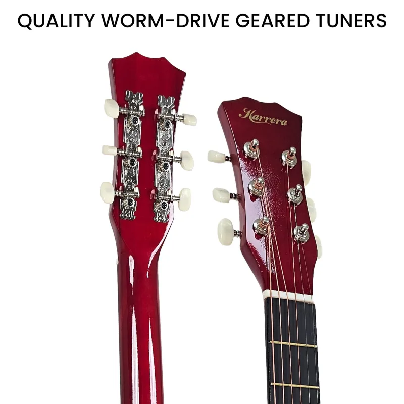 Karrera 38in Pro Cutaway Acoustic Guitar with guitar bag – Natural
